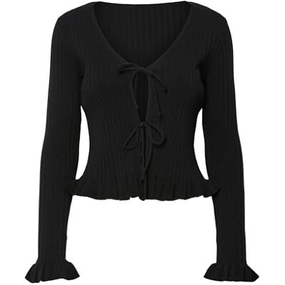 17162168-4890896 Pcragnhild Ls V-Neck Rev Kardigan Pwp, czarny, L 17162168-4890896 Pcragnhild Ls V-Neck Rev Kardigan Pwp, czarny, L