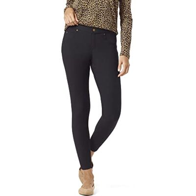 U21254-001 HUE Damskie ultra miękkie legginsy jeansowe z podszewką polarową ciepłe modne legginsy, Czarny, L U21254-001 HUE Damskie ultra miękkie legginsy jeansowe z podszewką polarową ciepłe modne legginsy, Czarny, L