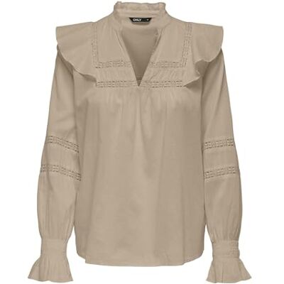 15342815-4761637 Onljulia Life L/S bluza WVN, Humus, XXS 15342815-4761637 Onljulia Life L/S bluza WVN, Humus, XXS