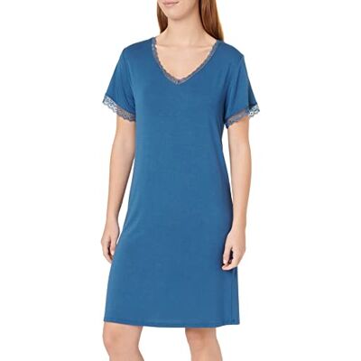 56157 CCDK Copenhagen Women's CCDK Short Sleeved Night Dress Bamboo, niebieska piżama nocna, rozmiar XS 56157 CCDK Copenhagen Women's CCDK Short Sleeved Night Dress Bamboo, niebieska piżama nocna, rozmiar XS