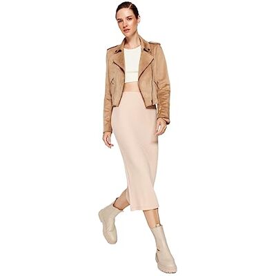 TWOAW24ET00005 Trendyol Damska prosta spódnica maxi, beżowy, M TWOAW24ET00005 Trendyol Damska prosta spódnica maxi, beżowy, M
