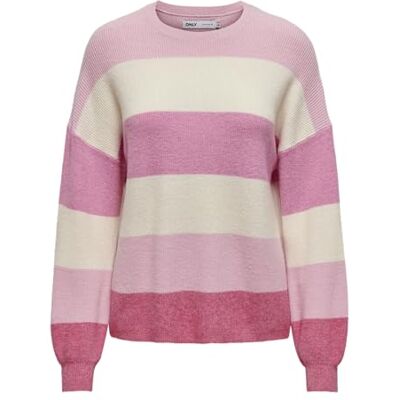 15220044-4464412 ONLATIA L/S Stripe Sweter KNT NOOS, Pink Lady/Stripes:w. Jetstream/Moonlight/Pink Yarrow, S 15220044-4464412 ONLATIA L/S Stripe Sweter KNT NOOS, Pink Lady/Stripes:w. Jetstream/Moonlight/Pink Yarrow, S