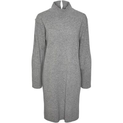 26032074 YAS EMILIE LS HIGH Neck Knit Dress S.NOOS, jasnoszary melanżowy, M 26032074 YAS EMILIE LS HIGH Neck Knit Dress S.NOOS, jasnoszary melanżowy, M