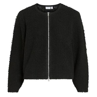 14109011-4808847 Vipaza O-Neck L/S Zipper Knit Cardigan, Black Beauty, S 14109011-4808847 Vipaza O-Neck L/S Zipper Knit Cardigan, Black Beauty, S