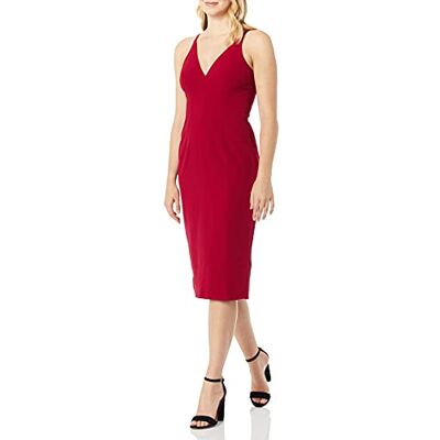 1537-3053-619-M Dress the Population Damska sukienka Lyla Solid bez rękawów z dopasowanym trybem Midi 1537-3053-619-M Dress the Population Damska sukienka Lyla Solid bez rękawów z dopasowanym trybem Midi