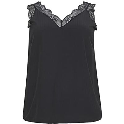 10580396 Kaffe Curve damska plus rozmiar topSleeveless koronkowa kamizelka czołgowa top, czarna głęboka, 46 10580396 Kaffe Curve damska plus rozmiar topSleeveless koronkowa kamizelka czołgowa top, czarna głęboka, 46