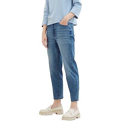 1039897 TOM TAILOR Damskie dżinsy z wysokim stanem Barrel Fit, 10281-Mid Stone Wash Denim, 29W / 28L 1039897 TOM TAILOR Damskie dżinsy z wysokim stanem Barrel Fit, 10281-Mid Stone Wash Denim, 29W / 28L
