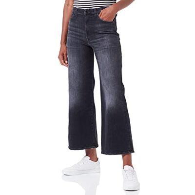 JSTHC340SS 7 For All Mankind Women's The Cropped JO Slim Illusion Jeans, czarny, regularny JSTHC340SS 7 For All Mankind Women's The Cropped JO Slim Illusion Jeans, czarny, regularny