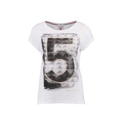 1657663161-115 Tommy Jeans Damska koszulka Iris Sn Tee Ss, biały (White-eur 115), XL 1657663161-115 Tommy Jeans Damska koszulka Iris Sn Tee Ss, biały (White-eur 115), XL