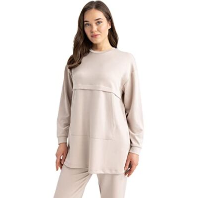 Z1609AZ DeFacto Damska koszulka tunic, beżowy, XXL Z1609AZ DeFacto Damska koszulka tunic, beżowy, XXL