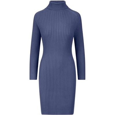43700_36 APART Fashion Prążkowana sukienka z dzianiny, średni niebieski, 36 43700_36 APART Fashion Prążkowana sukienka z dzianiny, średni niebieski, 36