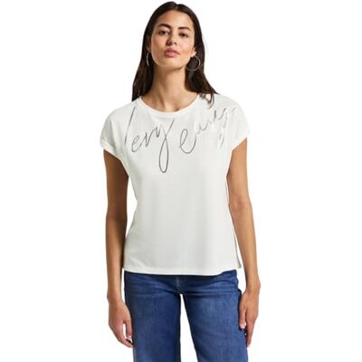 3224344 Street One Damska koszulka z folią Wording, Off White, 34 3224344 Street One Damska koszulka z folią Wording, Off White, 34