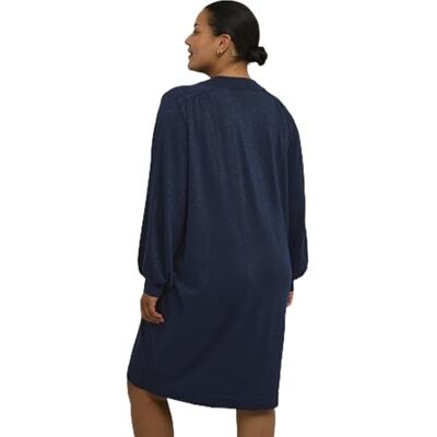 10581903 Kaffe Curve Plus Size damska sukienka metaliczna dzianina kolana długość długie rękawy, Północ morska, XL/du?y rozmiar 10581903 Kaffe Curve Plus Size damska sukienka metaliczna dzianina kolana długość długie rękawy, Północ morska, XL/du?y rozmiar