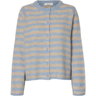 16098138-4900319 SELECTED WOMEN Slflulu New Ls Knit Cardigan Noos, Cashmere Blue, XL 16098138-4900319 SELECTED WOMEN Slflulu New Ls Knit Cardigan Noos, Cashmere Blue, XL