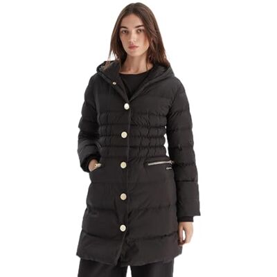XW000652 Armani Exchange Women's Cuffed Long Sleeve, Side Logo Patch Parka, Black, M, czarny, M XW000652 Armani Exchange Women's Cuffed Long Sleeve, Side Logo Patch Parka, Black, M, czarny, M