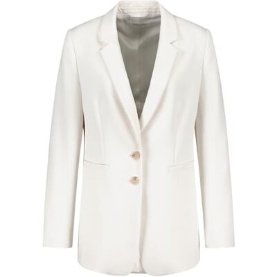 330046 Gerry Weber Damska marynarka w paski z zawartością lnu z długim rękawem, z rozcięciem w paski, off-white, 48 330046 Gerry Weber Damska marynarka w paski z zawartością lnu z długim rękawem, z rozcięciem w paski, off-white, 48