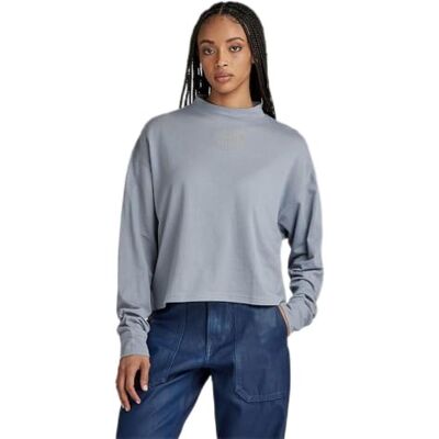 D23868 G-STAR RAW Damska koszulka Mock Gr. Loose T Ls Wmn, Szary (Dim Grey -c954-3885), S D23868 G-STAR RAW Damska koszulka Mock Gr. Loose T Ls Wmn, Szary (Dim Grey -c954-3885), S