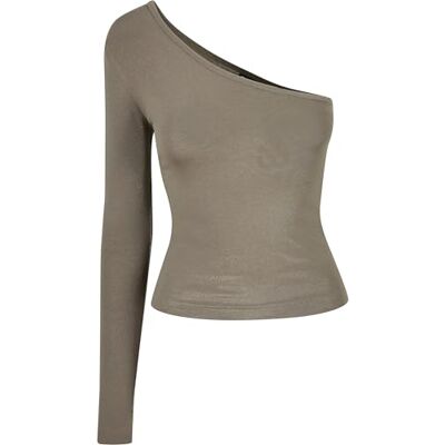 TB3212 Urban Classics Women's Ladies Asymetrc Longsleeve T-Shirt, oliwkowa, M, oliwkowy, M TB3212 Urban Classics Women's Ladies Asymetrc Longsleeve T-Shirt, oliwkowa, M, oliwkowy, M