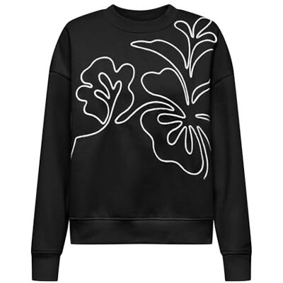 15352987-4841422 Jdy canoa L/S Emb Sweat JRS, czarny, L 15352987-4841422 Jdy canoa L/S Emb Sweat JRS, czarny, L