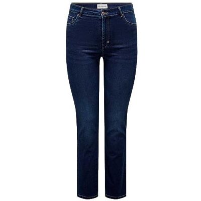 15300925 ONLY CARMAKOMA Damskie dżinsy proste, niebieski (Dark Blue Denim), 54W / 32L 15300925 ONLY CARMAKOMA Damskie dżinsy proste, niebieski (Dark Blue Denim), 54W / 32L