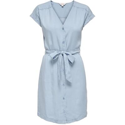 15363972-4910714 ONLY Onlcharis Life Short Cap Dress WVN Cc, jasnoniebieski (light blue denim), M 15363972-4910714 ONLY Onlcharis Life Short Cap Dress WVN Cc, jasnoniebieski (light blue denim), M