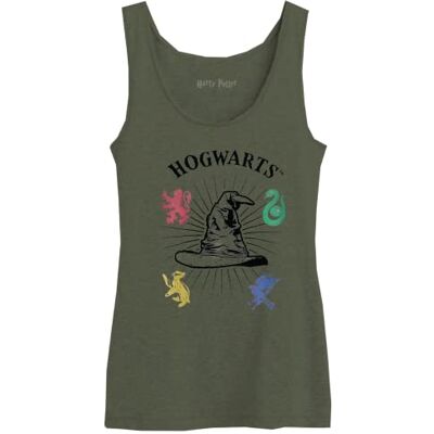 WOHAPOMTK020 HARRY POTTER Damska koszulka bez rękawów, Khaki, XL WOHAPOMTK020 HARRY POTTER Damska koszulka bez rękawów, Khaki, XL