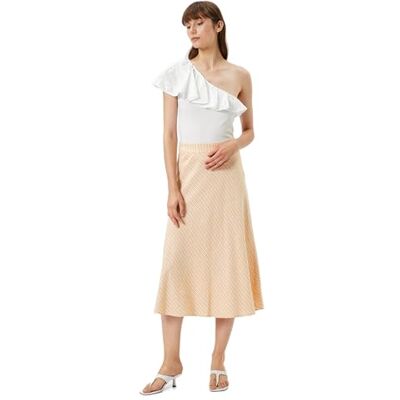 3SAK70194EW Koton Damska spódnica midi Mix Medium Rise A Line, Żółty pasek (1s6), 40 3SAK70194EW Koton Damska spódnica midi Mix Medium Rise A Line, Żółty pasek (1s6), 40