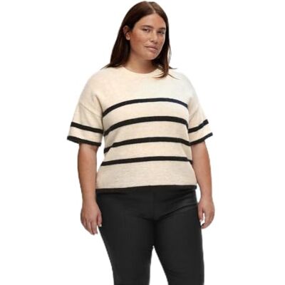 16093048 SELECTED FEMME T-shirt damski, Brzoza/paski: ciemny szafir, M 16093048 SELECTED FEMME T-shirt damski, Brzoza/paski: ciemny szafir, M