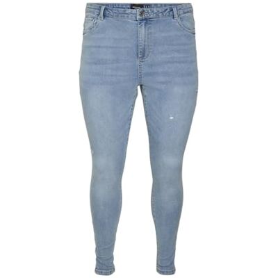10285011 VERO MODA Dżinsy damskie VMPHIA HR Skinny J GU3162 Curve NOOS, jasnoniebieski (light blue denim), 54W / 32L 10285011 VERO MODA Dżinsy damskie VMPHIA HR Skinny J GU3162 Curve NOOS, jasnoniebieski (light blue denim), 54W / 32L