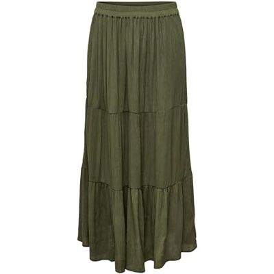 15324808 ONLY Onlmikka Life Long Skirt WVN Noos, zielony, L 15324808 ONLY Onlmikka Life Long Skirt WVN Noos, zielony, L