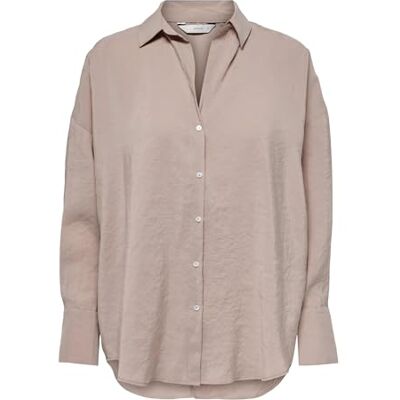 15272523 Onlzazima L/S luźna koszulka WVN, silver mink, M 15272523 Onlzazima L/S luźna koszulka WVN, silver mink, M