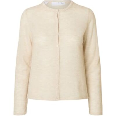 16099370-4875194 SELECTED WOMEN Slfshirley Ls Knit O-Neck kardigan Noos, brzoza, L 16099370-4875194 SELECTED WOMEN Slfshirley Ls Knit O-Neck kardigan Noos, brzoza, L