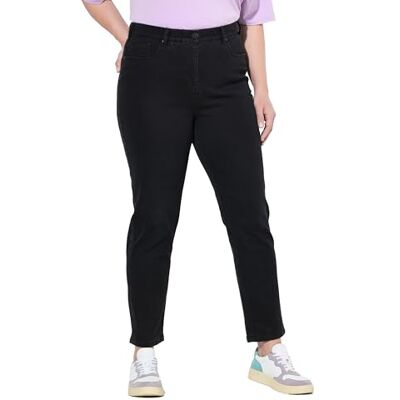 842121 Ulla Popken Damskie dżinsy dżinsowe, mom casual Pants, czarny, 42W / 32L 842121 Ulla Popken Damskie dżinsy dżinsowe, mom casual Pants, czarny, 42W / 32L