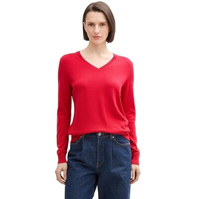1046521 TOM TAILOR Sweter damski, 36494 Crimson, XL 1046521 TOM TAILOR Sweter damski, 36494 Crimson, XL