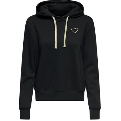 15370026-4988068 ONLY CARMAKOMA Carnoli L/S Heart Hood SWT Noos, czarny, XL 15370026-4988068 ONLY CARMAKOMA Carnoli L/S Heart Hood SWT Noos, czarny, XL