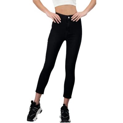 I6310.4000.120.28.1 Alleben Lydia Skinny Jeans – dżinsy damskie z wysokim stanem – elastyczny stretch – jegginsy, czarny, 28 I6310.4000.120.28.1 Alleben Lydia Skinny Jeans – dżinsy damskie z wysokim stanem – elastyczny stretch – jegginsy, czarny, 28