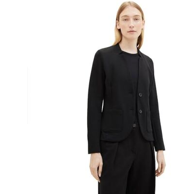 1038703 TOM TAILOR Damska marynarka Basic Otoman z kieszeniami, 14482-Deep Black, XL 1038703 TOM TAILOR Damska marynarka Basic Otoman z kieszeniami, 14482-Deep Black, XL