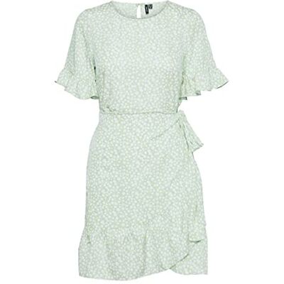 10266073 VERO MODA Damska sukienka przewijana, Pastel Green/Aop:mini Henna Vic, XS 10266073 VERO MODA Damska sukienka przewijana, Pastel Green/Aop:mini Henna Vic, XS