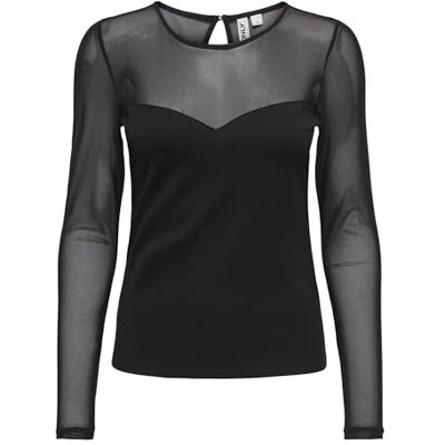 15358437-4866335 Only Onlheart-Becki L/S Mix Top WVN, czarny, XS 15358437-4866335 Only Onlheart-Becki L/S Mix Top WVN, czarny, XS