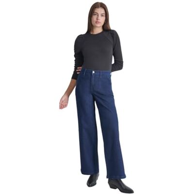 DJ4M4008 DKNY Damskie spodnie z wysokim stanem, szerokie nogawki, Lexington, rozmiar 26, Lexington, 26 DJ4M4008 DKNY Damskie spodnie z wysokim stanem, szerokie nogawki, Lexington, rozmiar 26, Lexington, 26