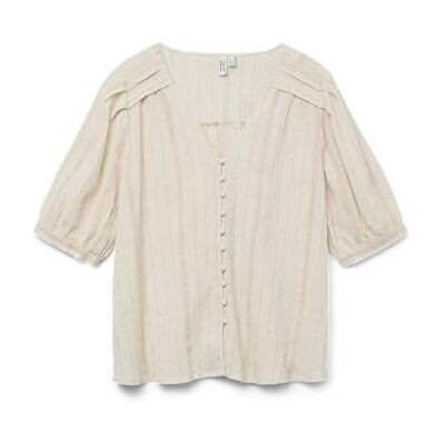 10329115-4739130 VERO MODA Vmdahlia S/S V-Neck Shirt WVN Btq damska, Kamie? Pumeksowy, S 10329115-4739130 VERO MODA Vmdahlia S/S V-Neck Shirt WVN Btq damska, Kamie? Pumeksowy, S