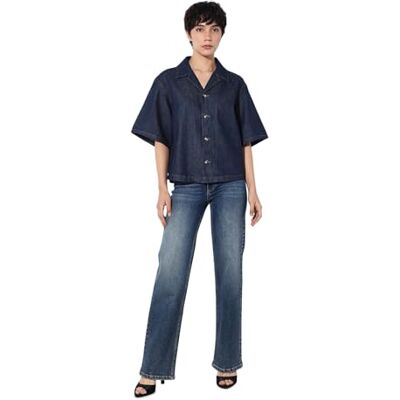 15344418-4742883 Onlellis S/S luźna koszulka DNM AKM, niebieski (Dark Blue Denim), S 15344418-4742883 Onlellis S/S luźna koszulka DNM AKM, niebieski (Dark Blue Denim), S