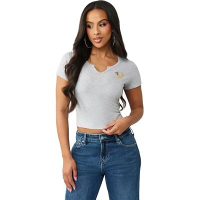 600674 True Religion Damska koszulka Tiger Relax Shrunken, szara, XXL 600674 True Religion Damska koszulka Tiger Relax Shrunken, szara, XXL