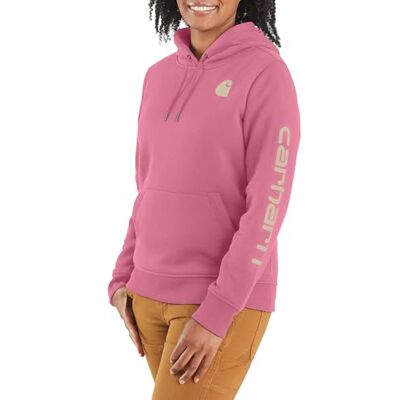 102791-V73 Carhartt Odzież Clarksburg Sleeve Logo Hooded bluza z kapturem, Wororose, XS 102791-V73 Carhartt Odzież Clarksburg Sleeve Logo Hooded bluza z kapturem, Wororose, XS