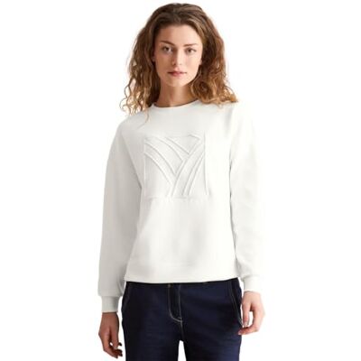 B303187 Cecil Damska bluza z grafiką, Vanilla White, L B303187 Cecil Damska bluza z grafiką, Vanilla White, L