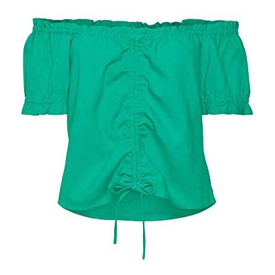 10282522 VERO MODA Damskie szorty Vmmymilo Ss Offshoulder WVN Ga Top, jasnozielony, XS 10282522 VERO MODA Damskie szorty Vmmymilo Ss Offshoulder WVN Ga Top, jasnozielony, XS