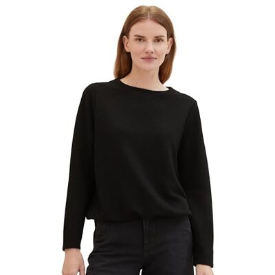 1039115 TOM TAILOR Bluza damska, 14482 – Deep Black, XL 1039115 TOM TAILOR Bluza damska, 14482 – Deep Black, XL