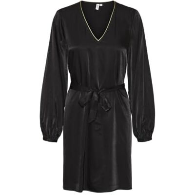 10317181 VMRIKKA L/S Short Dress WVN BTQ GA, Czarny/szczegóły: złoty dekolt Edge, XS 10317181 VMRIKKA L/S Short Dress WVN BTQ GA, Czarny/szczegóły: złoty dekolt Edge, XS