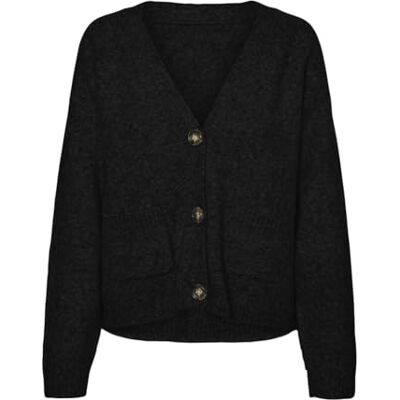 10320457 VERO MODA Damski kardigan Vmboom LS z dekoltem w serek Ga Noos, czarny, M, Czarny, M 10320457 VERO MODA Damski kardigan Vmboom LS z dekoltem w serek Ga Noos, czarny, M, Czarny, M