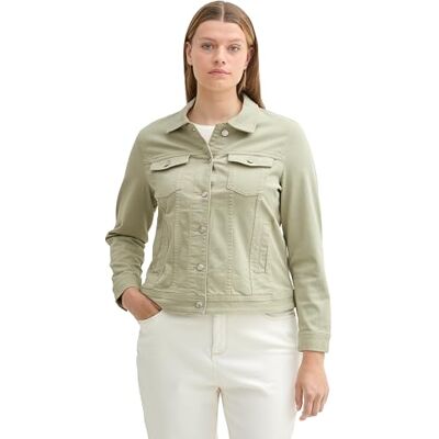 1042189 TOM TAILOR Plussize Basic Colored damska kurtka dżinsowa, 34895 zielony (Desert Green), 50 1042189 TOM TAILOR Plussize Basic Colored damska kurtka dżinsowa, 34895 zielony (Desert Green), 50